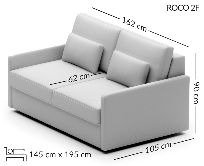 ROCO mała sofa wymiary