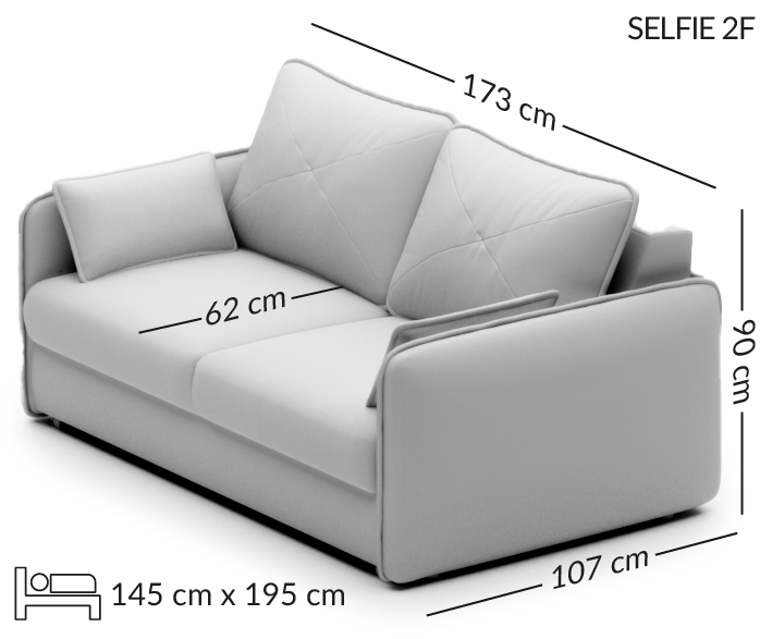 SELFIE mała sofa wymiary